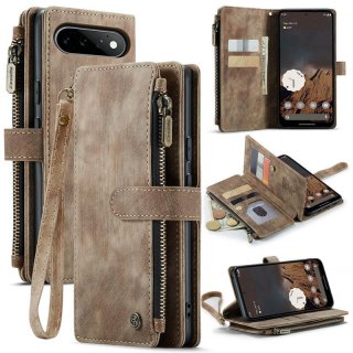 CaseMe Google Pixel 11/Pixel 11 Pro Wallet Case with Zipper Pocket & Wireless Charging Coffee