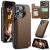 CaseMe iPhone 16 Pro RFID Blocking Card Holder Kickstand Case Brown