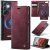 CaseMe Samsung Galaxy S25 Ultra 2-in-1 Magnetic Wallet Case – Wireless Charging & RFID Blocking Red