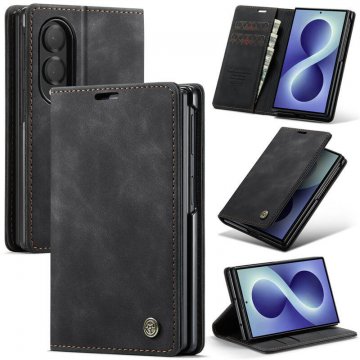 CaseMe Samsung Galaxy Z Fold8 Suede Leather Wallet Case Black