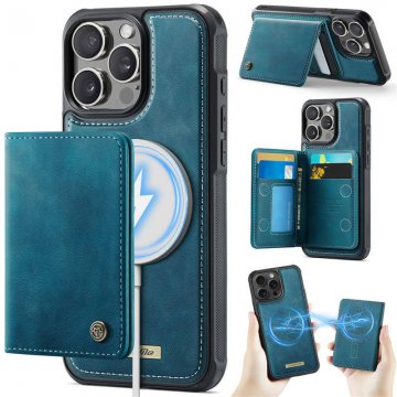 CaseMe iPhone 13 Pro 2-in-1 Detachable Magnetic Wallet Case with RFID Blocking, Card Holder & MagSafe Compatible - Blue