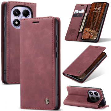 CaseMe Xiaomi Redmi Note 14 Pro 4G Wallet Magnetic Suede Leather Case Red