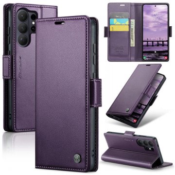 CaseMe Samsung Galaxy S26 Ultra Wallet RFID Blocking Magnetic Buckle Case Purple