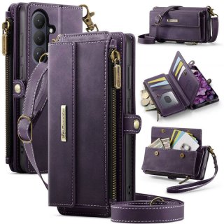 CaseMe Samsung Galaxy S26 Plus Crossbody Wallet Case with RFID Blocking & Wireless Charging Purple