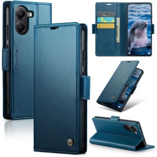 CaseMe Xiaomi Poco X7 Pro Wallet RFID Blocking Kickstand Magnetic Buckle Case Blue