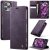 CaseMe iPhone 16 Pro Magnetic Wallet Case with RFID Blocking Purple
