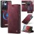 CaseMe Samsung Galaxy S21 Ultra 2-in-1 Magnetic Wallet Case – Wireless Charging & RFID Blocking Red