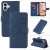 For iPhone 16 Plus Imprinted Line Wallet Magnetic Kickstand Case Blue