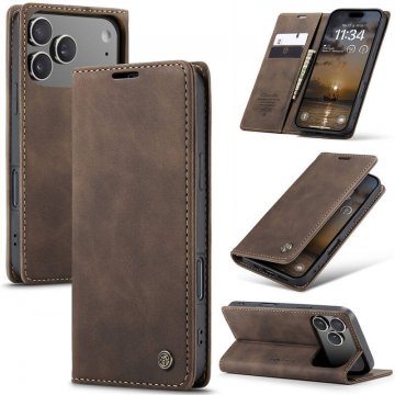 CaseMe iPhone 17 Pro Max Wallet Magnetic Suede Leather Case Coffee