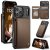CaseMe iPhone 17 Pro Max RFID Blocking Card Holder Case with Kickstand Brown