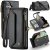 CaseMe iPhone 16 Plus Wallet RFID Blocking Crossbody Case Support Wireless Charging Black