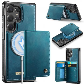 CaseMe Samsung Galaxy S25 Ultra Detachable Magnetic Wallet Case with RFID Blocking & Wireless Charging - Blue