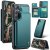 CaseMe Samsung Galaxy S24 FE RFID Blocking Card Holder Kickstand Case Green