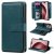 For iPhone 16 Pro Wallet 10 Card Slots Kickstand Leather Case Green