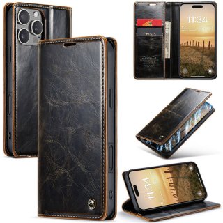 CaseMe iPhone 16 Pro Max Luxury Wallet Magnetic Case Coffee