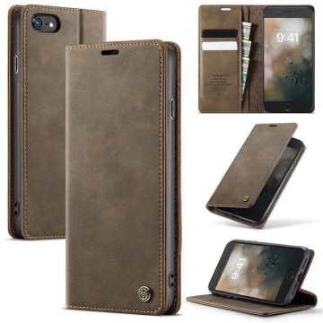 CaseMe iPhone 7/8/SE 2020/SE 2022 Magnetic Wallet Case with RFID Blocking Coffee