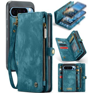 CaseMe Google Pixel 9 Pro XL Wallet Magnetic Case with Wrist Strap Blue