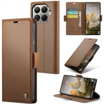 CaseMe Xiaomi 15T Pro Wallet RFID Blocking Magnetic Buckle Case Brown