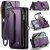 CaseMe iPhone 17 Wallet RFID Blocking Crossbody Case with Wireless Charging Purple