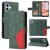 For iPhone 16 Plus Dual-Color Splicing Wallet Magnetic Stand Case Green