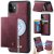 CaseMe iPhone 11 2-in-1 Detachable Magnetic Wallet Case with RFID Blocking, Card Holder & Wireless Charging Compatible - Red