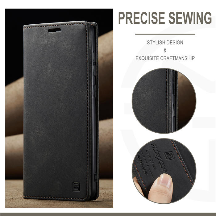 Autspace Xiaomi 12 Pro RFID Blocking Wallet Kickstand Magnetic Case