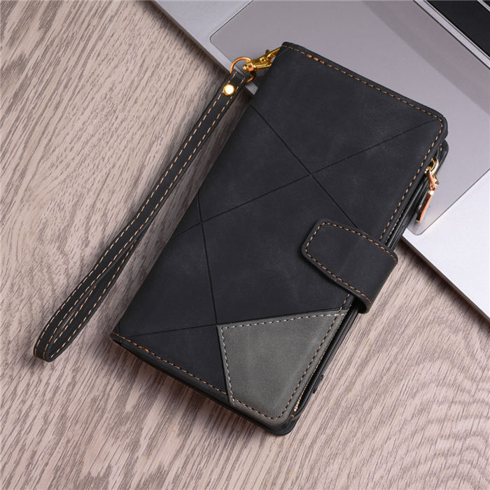 Zipper Wallet 9 Card Slots Magnetic Case with Handbag Wristlet