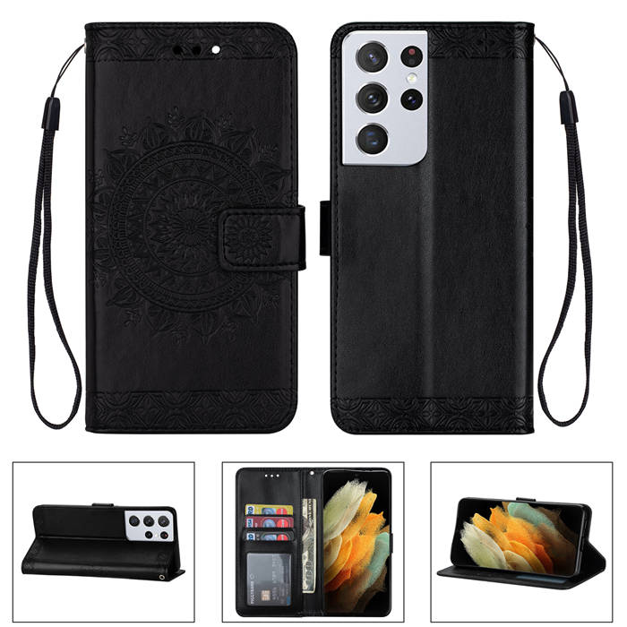 Samsung Galaxy S21 S21 Plus S21 Ultra Wallet Embossed Totem Pattern 