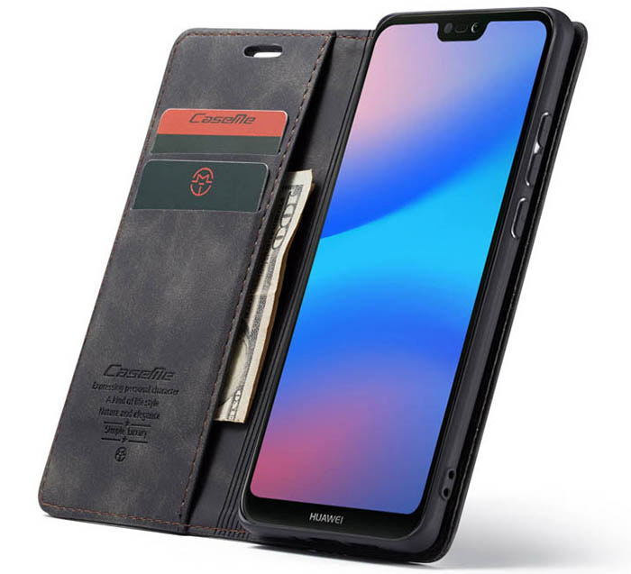 CaseMe Huawei P20 Lite Wallet Kickstand Magnetic Flip Leather Case