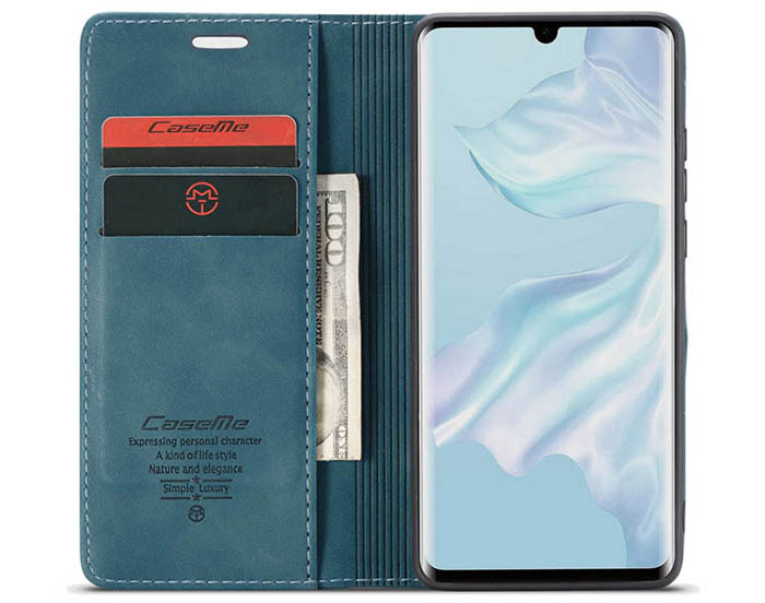 CaseMe Huawei P30 Pro Retro Wallet Kickstand Magnetic Flip Leather Case