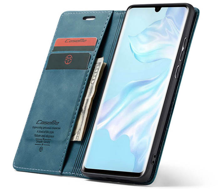 CaseMe Huawei P30 Pro Retro Wallet Kickstand Magnetic Flip Leather Case