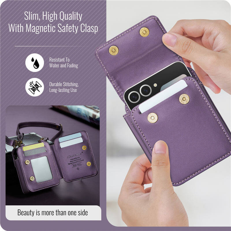 CaseMe Samsung Galaxy Z Flip6 Wallet RFID Blocking Crossbody Bag