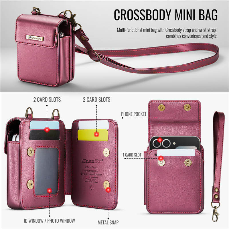 CaseMe Samsung Galaxy Z Flip6 Wallet RFID Blocking Crossbody Bag