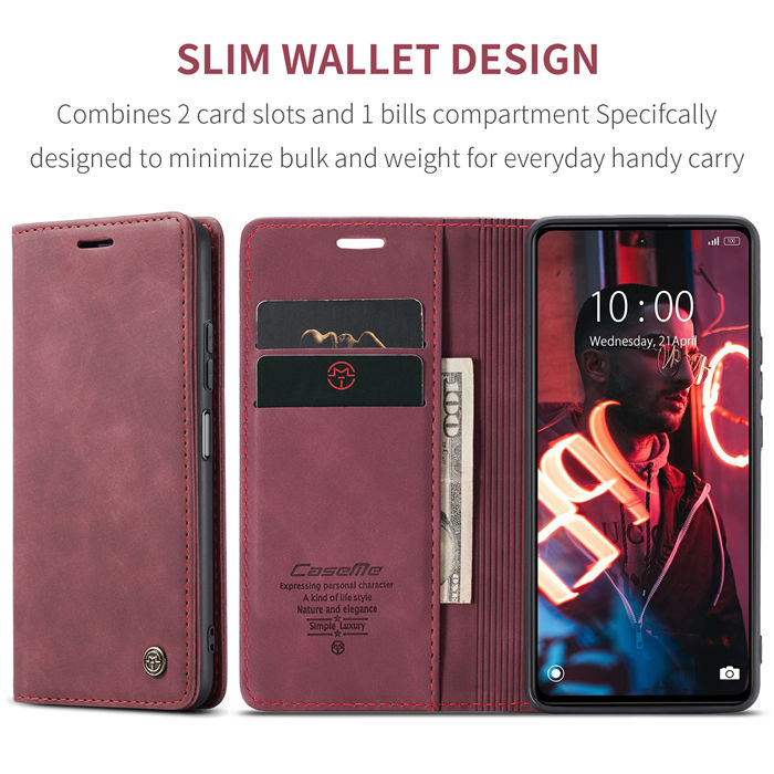 CaseMe Xiaomi POCO X5 Pro 5G Wallet Retro Suede Leather Case