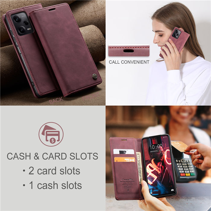 CaseMe Xiaomi POCO X5 Pro 5G Wallet Retro Suede Leather Case