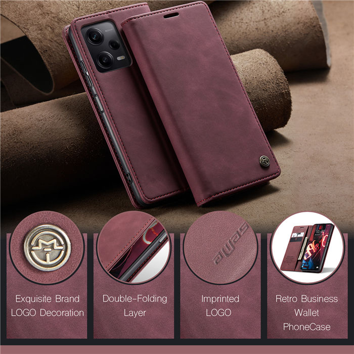 CaseMe Xiaomi POCO X5 Pro 5G Wallet Retro Suede Leather Case