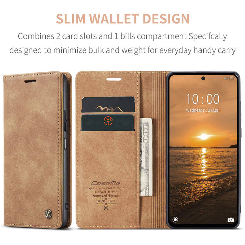 CaseMe Xiaomi Redmi 13 Wallet Suede Leather Case