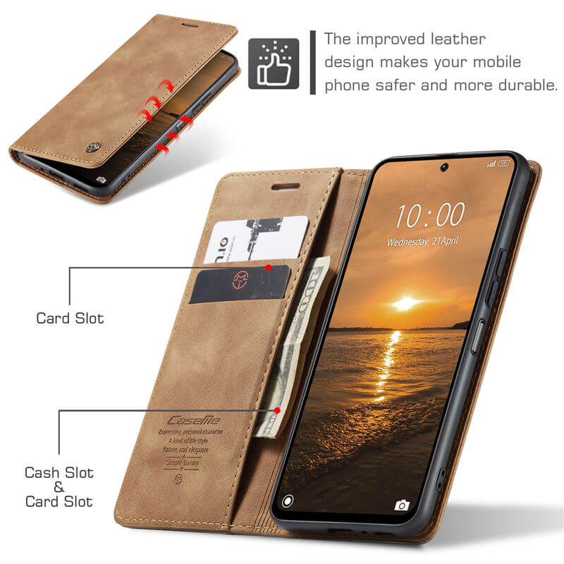 CaseMe Xiaomi Redmi 13 Wallet Suede Leather Case