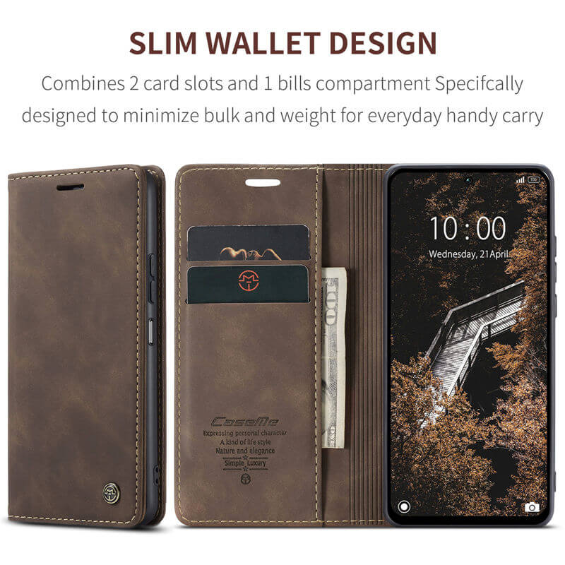 CaseMe Xiaomi Redmi 13 Wallet Suede Leather Case