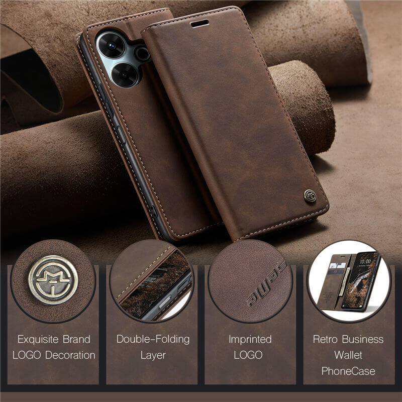 CaseMe Xiaomi Redmi 13 Wallet Suede Leather Case