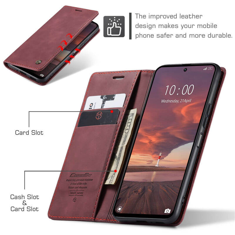 CaseMe Xiaomi Redmi 13 Wallet Suede Leather Case