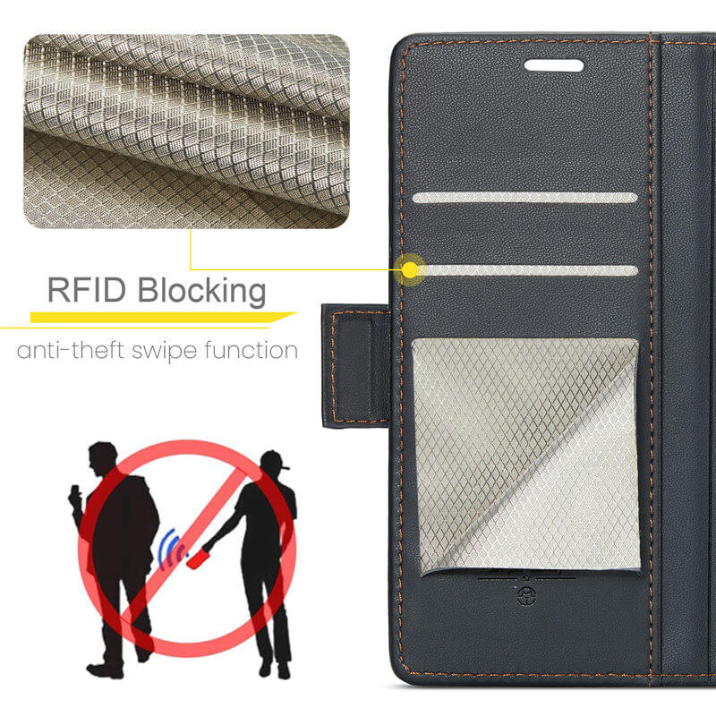 CaseMe Xiaomi Redmi 13 Wallet RFID Blocking Magnetic Buckle Case