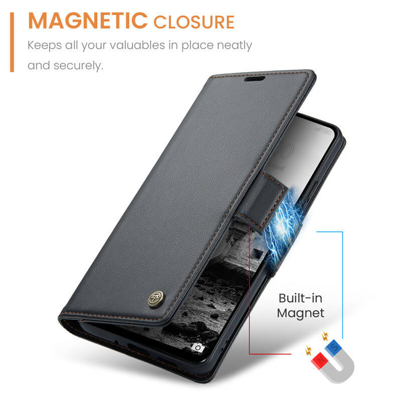 CaseMe Xiaomi Redmi 13 Wallet RFID Blocking Magnetic Buckle Case