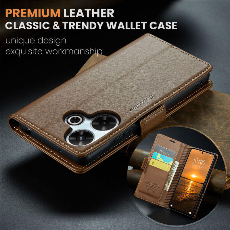 CaseMe Xiaomi Redmi 13 Wallet RFID Blocking Magnetic Buckle Case