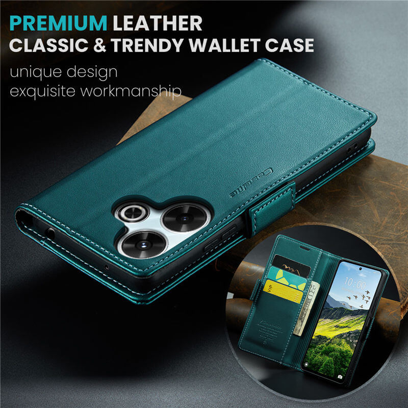 CaseMe Xiaomi Redmi 13 Wallet RFID Blocking Magnetic Buckle Case