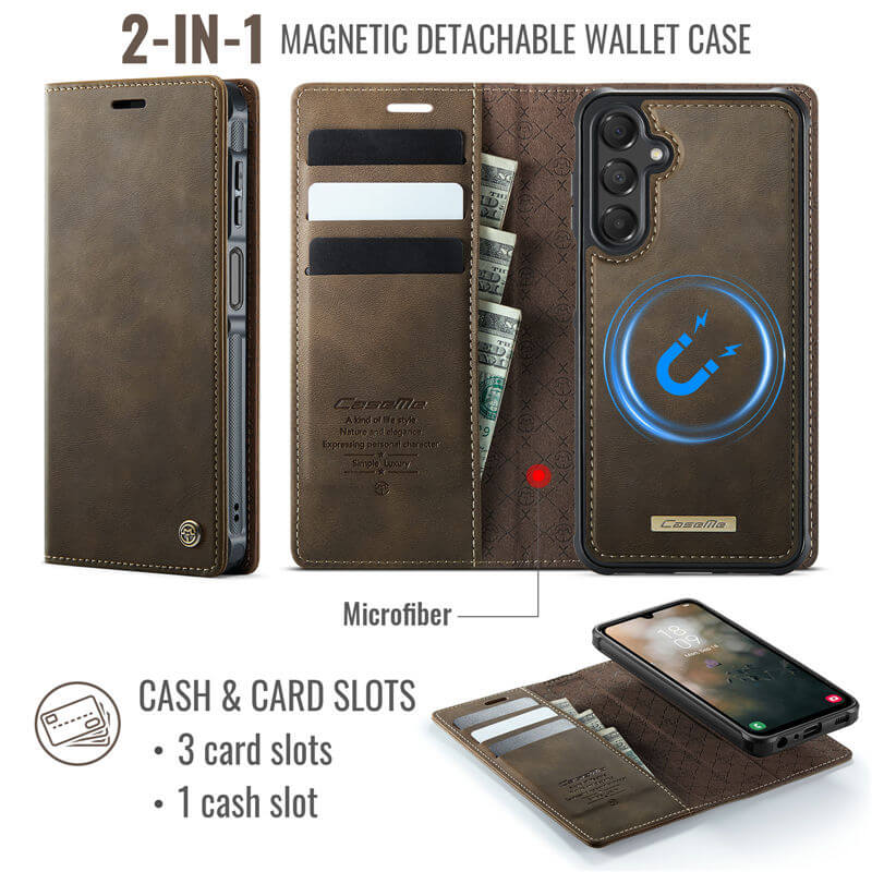 CaseMe Samsung Galaxy A15 2-in-1 Magnetic Wallet Case