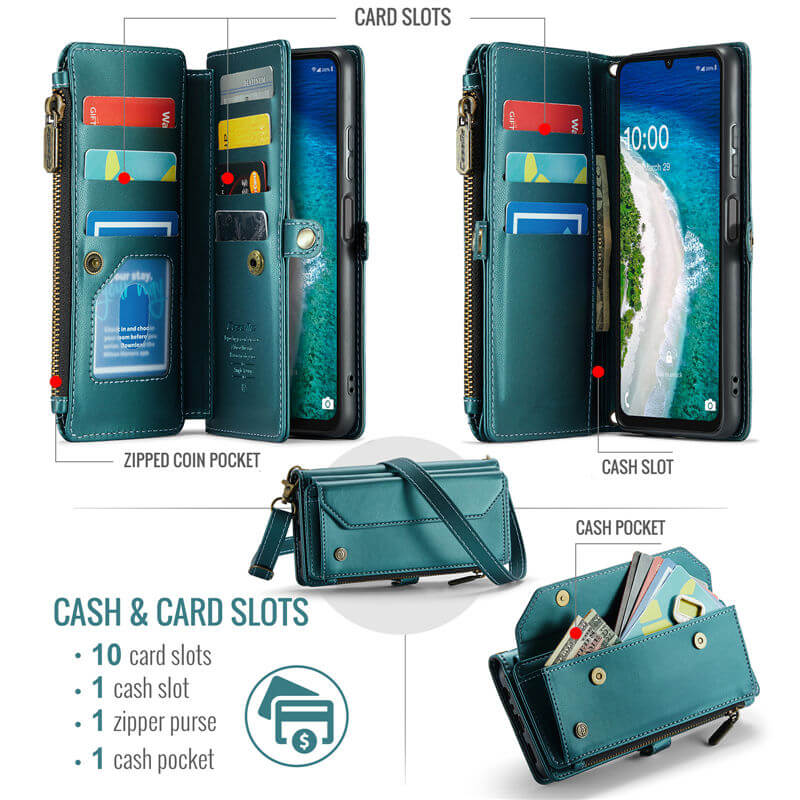 CaseMe Samsung Galaxy A16 5G Wallet RFID Blocking Crossbody Phone Case