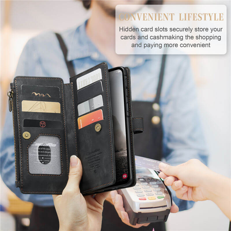 CaseMe Samsung Galaxy A17 Wallet Leather Case with Wrist Strap