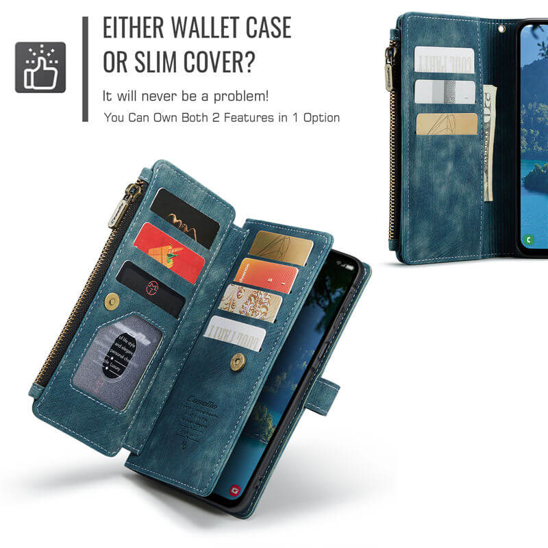 CaseMe Samsung Galaxy A17 Wallet Leather Case with Wrist Strap