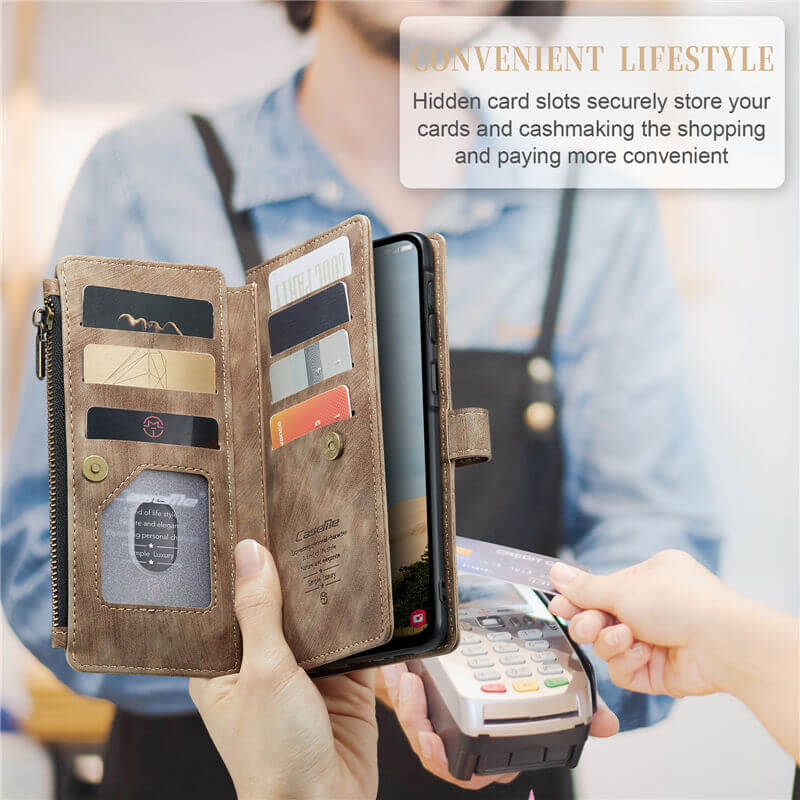 CaseMe Samsung Galaxy A17 Wallet Leather Case with Wrist Strap